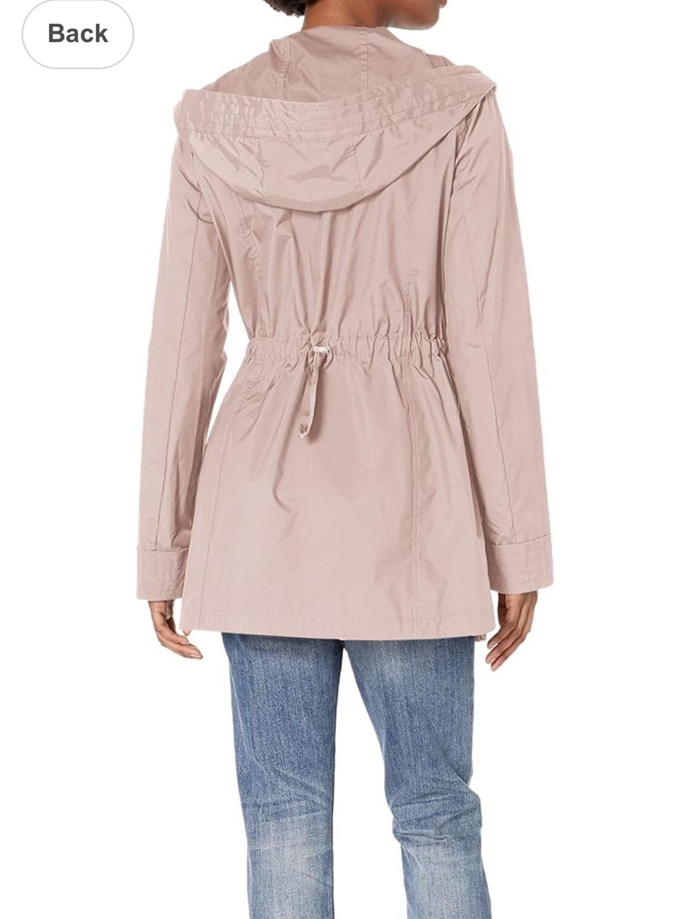 Cole Haan Pale Pink Hooded Anorak Rain Jacket - Picture 3 of 7